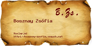 Bosznay Zsófia névjegykártya