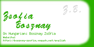 zsofia bosznay business card
